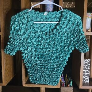 FC Vintage Short Sleeve Popcorn Crinkle Top One Size